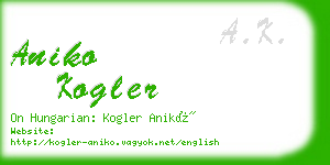 aniko kogler business card